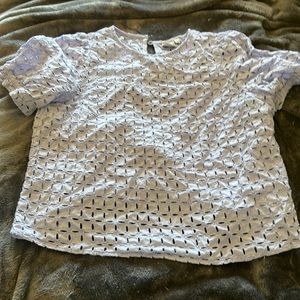 Purple lace Top with puff sleeves